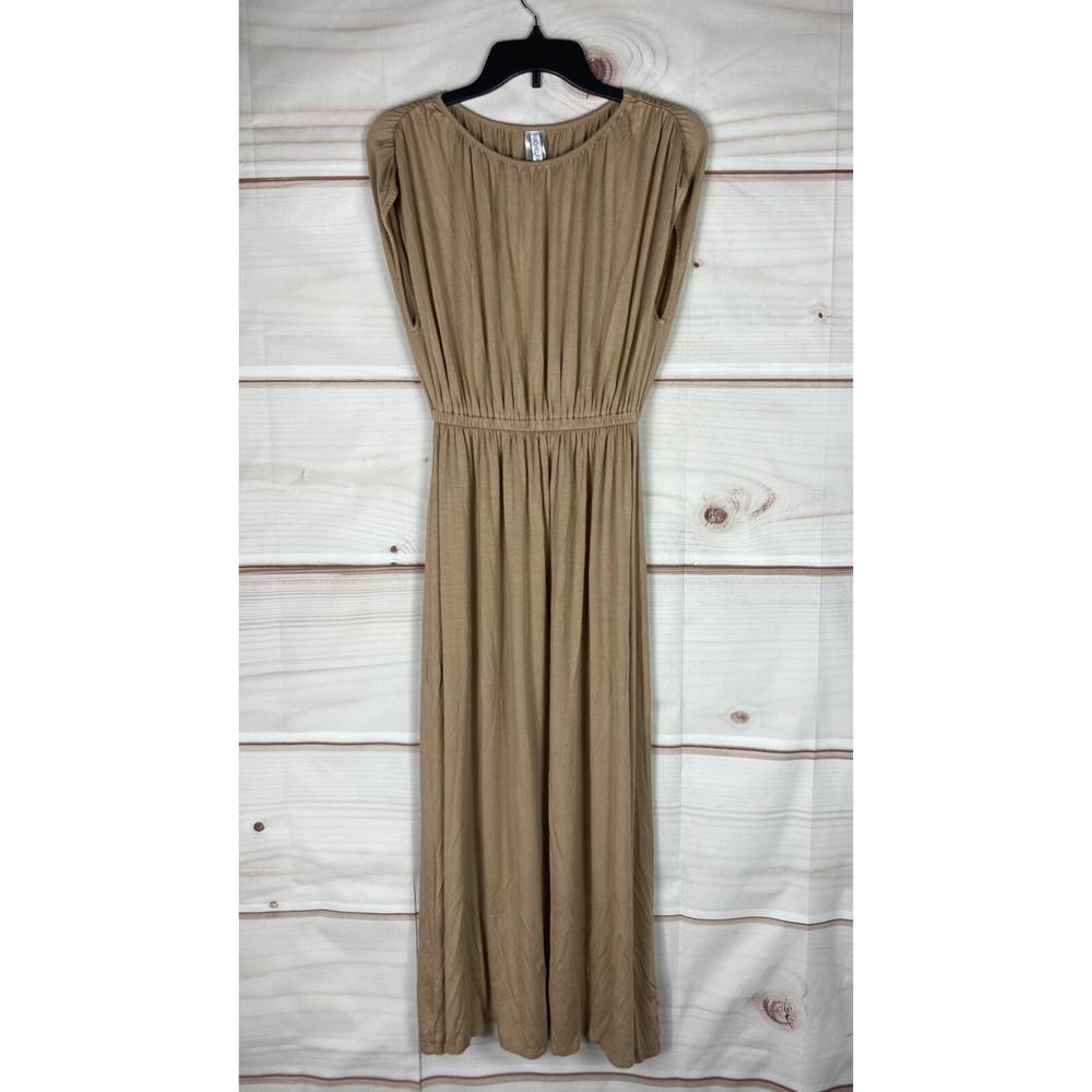 Rachel Pally Dress Womens Large Barlow Maternity Cap Sleeve Beige Modal Jersey